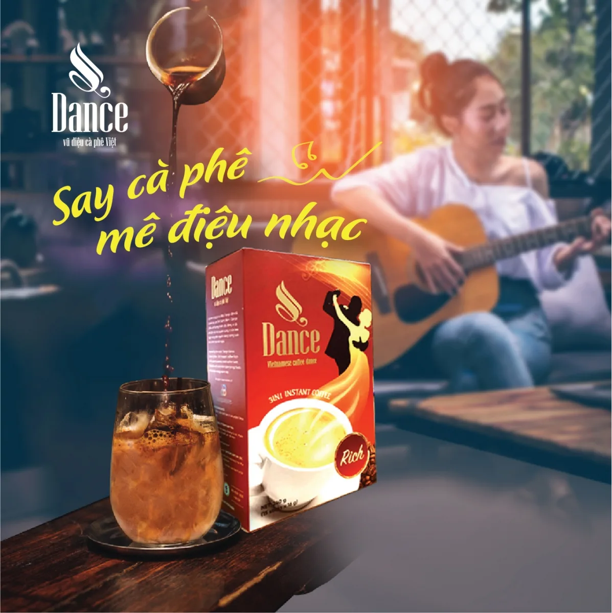Cà phê hòa tan 3in1 Dance Coffee Sánh đậm Cà phê hòa tan 3in1 Dance Coffee Sánh đậm